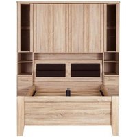 Product photograph of Wiemann Luxor 3 4 235cm Overbed Unit With 33cm Occasional Element And 150cm Bed In Rustic Oak from Choice Furniture Superstore