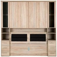 Product photograph of Wiemann Luxor 3 4 235cm Overbed Unit With 33cm Occasional Element And Bedding Box In Rustic Oak from Choice Furniture Superstore