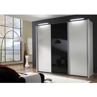 Product photograph of Wiemann Miami 3 Door Sliding Wardrobe In White And Black Glass - 280cm from Choice Furniture Superstore