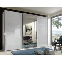 Product photograph of Wiemann Miami Plus 3 Door Mirror Sliding Wardrobe In White Glass from Choice Furniture Superstore