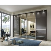 Product photograph of Vip Malibu 4 Door Combi Sliding Wardrobe In Havana Glass - W 330cm from Choice Furniture Superstore