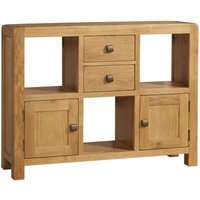Product photograph of Curve Oak 2 Door Low Display Cabinet from Choice Furniture Superstore