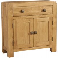Product photograph of Curve Oak 80cm Small 2 Door Sideboard from Choice Furniture Superstore