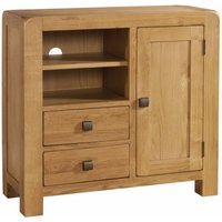 Product photograph of Curve Oak Sideboard Media Unit from Choice Furniture Superstore