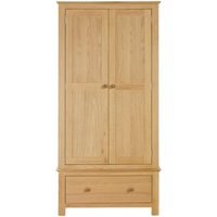 Product photograph of Arlington Oak 2 Door 1 Drawer Double Wardrobe from Choice Furniture Superstore