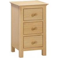 Product photograph of Arlington Oak 3 Drawer Compact Bedside Cabinet from Choice Furniture Superstore