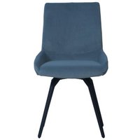 Product photograph of 2 X Malcom Blue Fabric Swivel Dining Chair from Choice Furniture Superstore