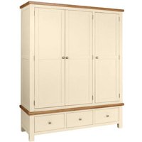 Product photograph of Lundy Ivory Painted 3 Door Triple Wardrobe from Choice Furniture Superstore