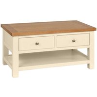 Product photograph of Lundy Ivory Painted 2 Drawer Coffee Table from Choice Furniture Superstore
