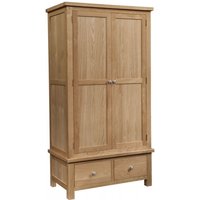 Product photograph of Appleby Oak 2 Door 2 Drawer Double Wardrobe from Choice Furniture Superstore