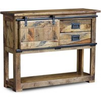 Product photograph of Iron Works Industrial Style Wooden 110cm Console Table from Choice Furniture Superstore