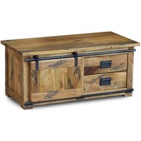 Product photograph of Iron Works Industrial Style Wooden 110cm Coffee Table from Choice Furniture Superstore