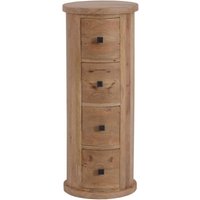 Product photograph of City Mango Wood 4 Drawer Narrow Drum Chest from Choice Furniture Superstore
