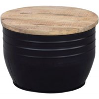 Product photograph of Modern Industrial Black Round Trunk Box from Choice Furniture Superstore