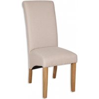 Product photograph of 2 X Perth Country Cream Fabric Roll Back Dining Chair from Choice Furniture Superstore