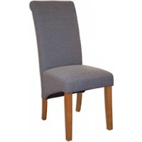 Product photograph of 2 X Perth Country Grey Fabric Roll Back Dining Chair from Choice Furniture Superstore