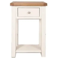 Product photograph of Sambhar White And Wood 1 Drawer Console Table from Choice Furniture Superstore