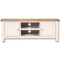 Product photograph of Sambhar White And Wood 134cm Tv Unit from Choice Furniture Superstore