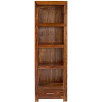 Product photograph of Cuban Sheesham Wood Narrow Bookcase from Choice Furniture Superstore