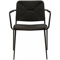 Product photograph of Dan Form Stiletto Black Paper Cord Dining Armchair from Choice Furniture Superstore
