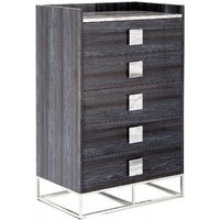 Product photograph of Stone International Elliot Marble And Polished Steel 5 Drawer Chest from Choice Furniture Superstore