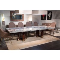 Product photograph of Daytona Marble Large Pedestal Dining Table - Variation Available from Choice Furniture Superstore