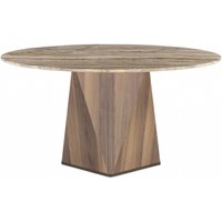 Product photograph of Diamond Marble Dining Table With Wooden Pedestal Base - Variation Available from Choice Furniture Superstore