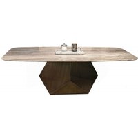Product photograph of Maestro Marble Dining Table With Metal Pedestal Base - Variation Available from Choice Furniture Superstore