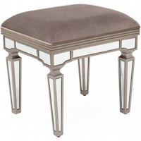 Product photograph of Vida Living Jessica Champagne Mirrored Dressing Table Stool from Choice Furniture Superstore