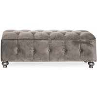 Vida Living Jessica Taupe Velvet Ottoman Storage