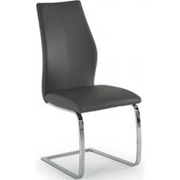 Product photograph of 2 X Vida Living Elis Grey Faux Leather And Chrome Dining Chair from Choice Furniture Superstore