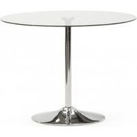 Product photograph of Vida Living Orbit Clear Glass Round Dining Table - 2 Seater from Choice Furniture Superstore