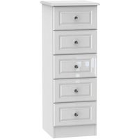Product photograph of Clearance - Balmoral White Gloss 5 Drawer Narrow Chest - Fss15902 from Choice Furniture Superstore