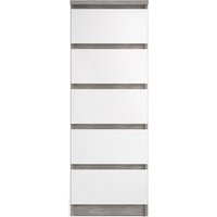 Product photograph of Naia Grey Concrete Effect 5 Drawer Narrow Chest from Choice Furniture Superstore