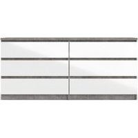 Product photograph of Naia Grey Concrete Effect 6 Drawer Wide Chest from Choice Furniture Superstore