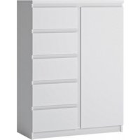 Product photograph of Fribo White 1 Door 5 Drawer Cabinet from Choice Furniture Superstore