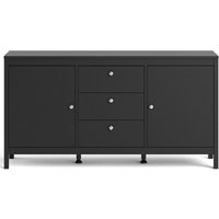Product photograph of Madrid Black 2 Door Medium Sideboard from Choice Furniture Superstore