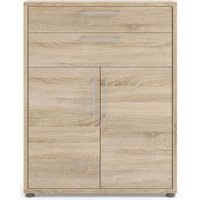 Product photograph of Prima Oak Effect 2 Door 2 Drawer Cabinet from Choice Furniture Superstore