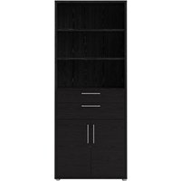 Product photograph of Prima Black 2 Door 2 Drawer High Bookcase from Choice Furniture Superstore