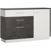 Zingaro Slate Grey and White 1 Door 2 Drawer 1 Compartment Sideboard