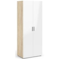 Product photograph of Pepe Oak Effect And White Gloss 2 Door Wardrobe from Choice Furniture Superstore