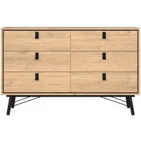 Product photograph of Ry Oak Effect 6 Drawer Wide Chest from Choice Furniture Superstore