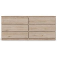 Product photograph of Naia Oak Effect 6 Drawer Wide Chest from Choice Furniture Superstore