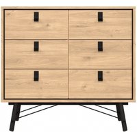 Product photograph of Ry Oak Effect 6 Drawer Chest from Choice Furniture Superstore