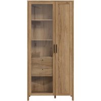 Product photograph of Malte Oak Effect 2 Door Display Cabinet from Choice Furniture Superstore