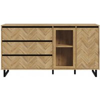 Product photograph of Chevron Oak Effect Medium Sideboard - 2 Doors from Choice Furniture Superstore