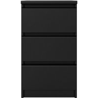 Product photograph of Naia Black 3 Drawer Bedside Cabinet from Choice Furniture Superstore
