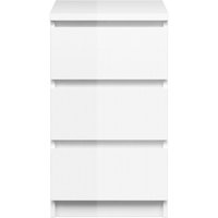 Product photograph of Naia White Gloss 3 Drawer Bedside Cabinet from Choice Furniture Superstore