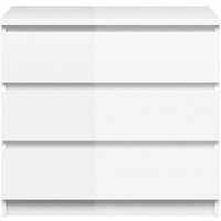 Product photograph of Naia White Gloss 3 Drawer Small Chest from Choice Furniture Superstore