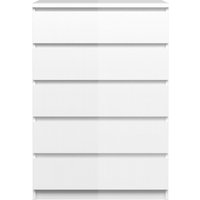 Product photograph of Naia White Gloss 5 Drawer Chest from Choice Furniture Superstore